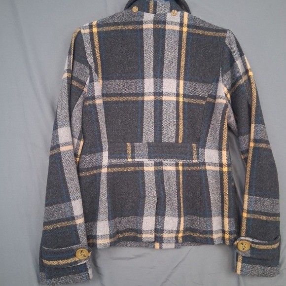 Urban Behavior Adorable Plaid Double Breasted Pea Coat Jacket Girls Medium - Picture 3 of 7